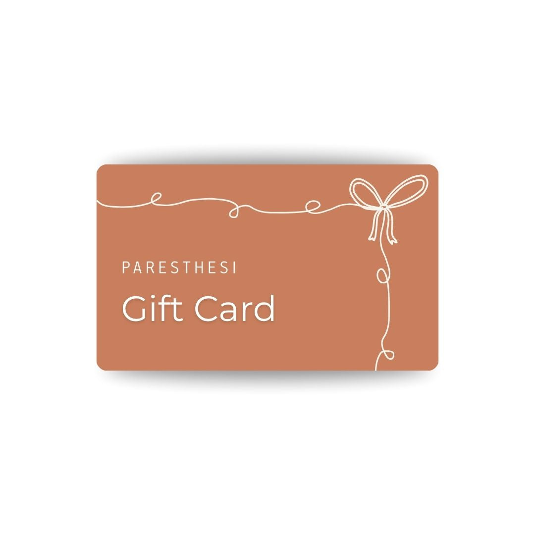 Orange gift card with ribbon in white background